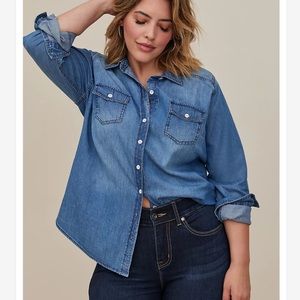 torrid Taylor Denim Button Down Shirt